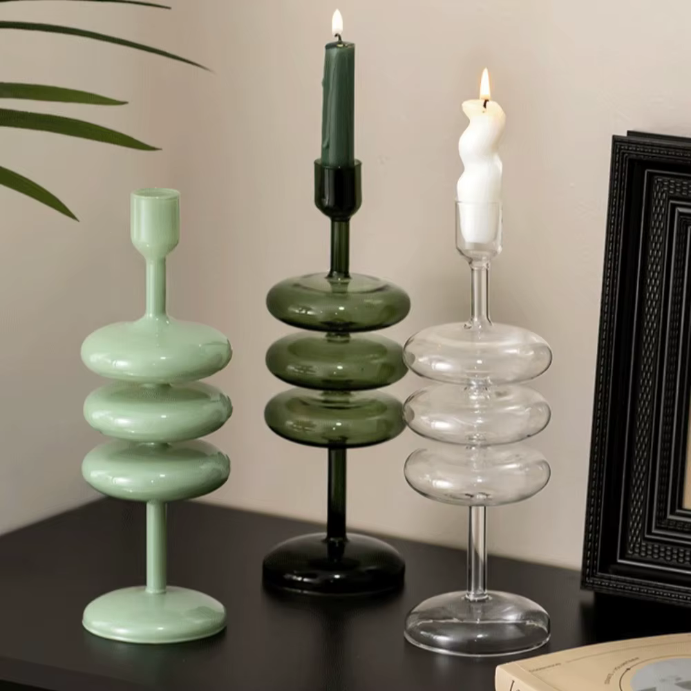Photophore en verre coloré de style nordique pour centres de table de mariage, décoration moderne de salon, cadeau