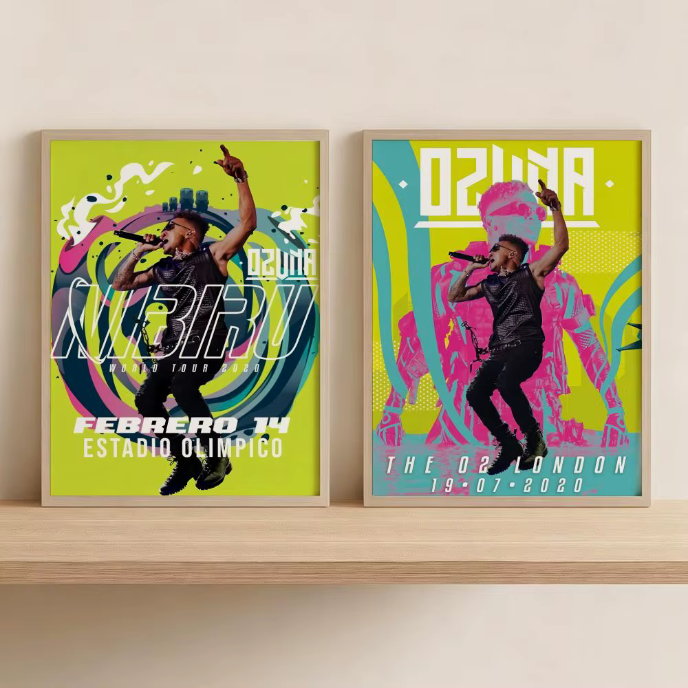 Peinture sur toile moderne avec calligraphie de la couverture de l'album de l'artiste O-Ozuna pour chambre à coucher et salon | Décoration d'intérieur, cadeau