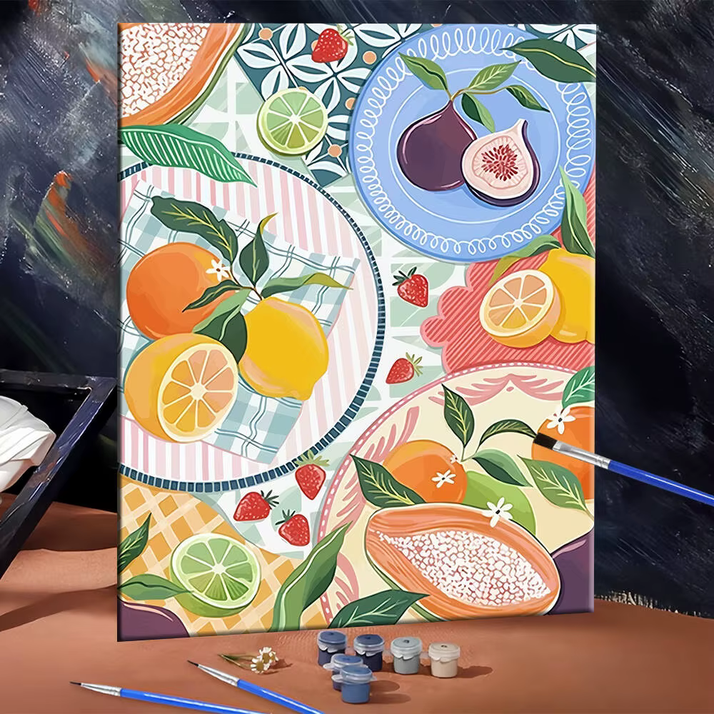 Peinture à l'huile par numéros paysage de montagne bricolage peinture numérique maison arbre paysage photo Artcraft sur toile peint à la main cadeau