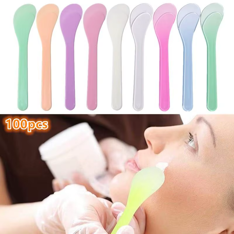 100 Spatules Cosmétiques pour Masques Faciaux – Outils de Mélange DIY pour Masques de Beauté et Soins de la Peau