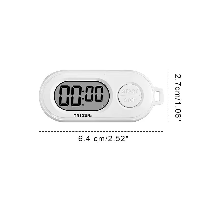 Mini chronomètre électronique porte-clés avec écran LCD, horloge numérique légère et accessoires de compte à rebours