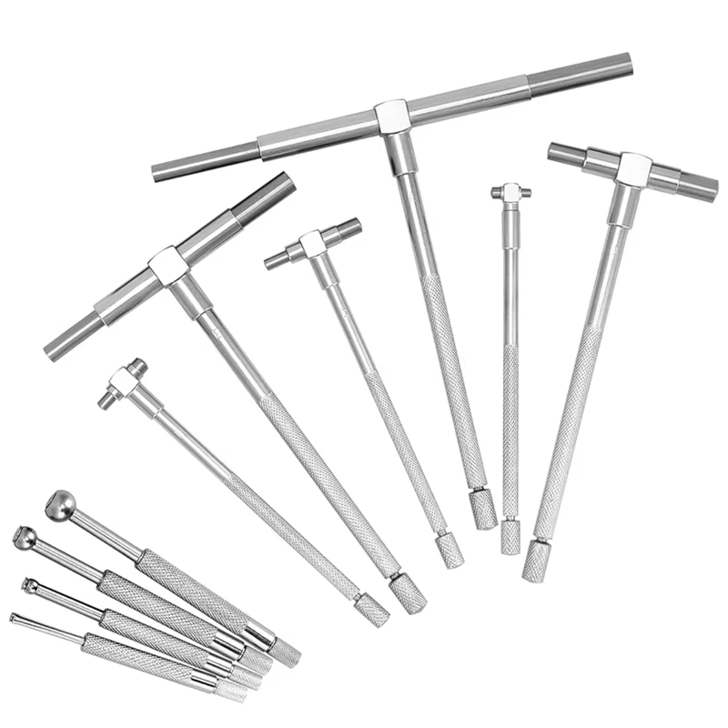 ABKJ-Kit de jauges télescopiques en acier inoxydable - Gamme de 1/8 à 1/2 pouce et jauge télescopique pour trous de type T, 6 pièces, de 5/16 à 6 pouces, Du