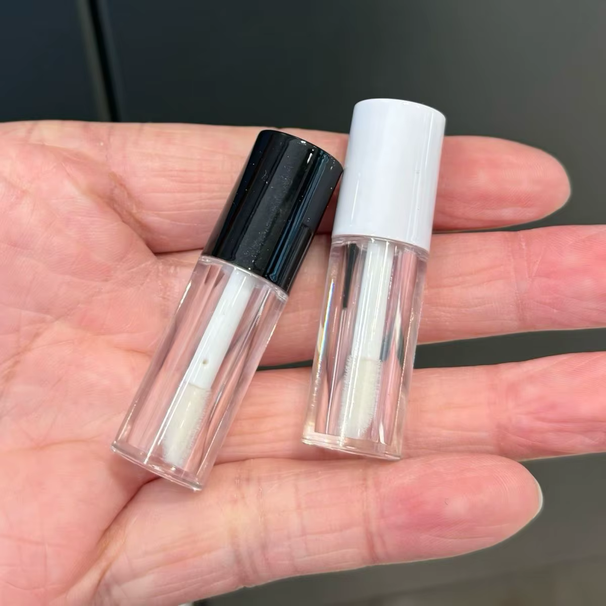 Tube de brillant à lèvres en plastique, petit Tube de rouge à lèvres/Mascara Eyela avec échantillon intérieur étanche, récipient cosmétique, 3ml/0.8ml, 6 pièces/lot