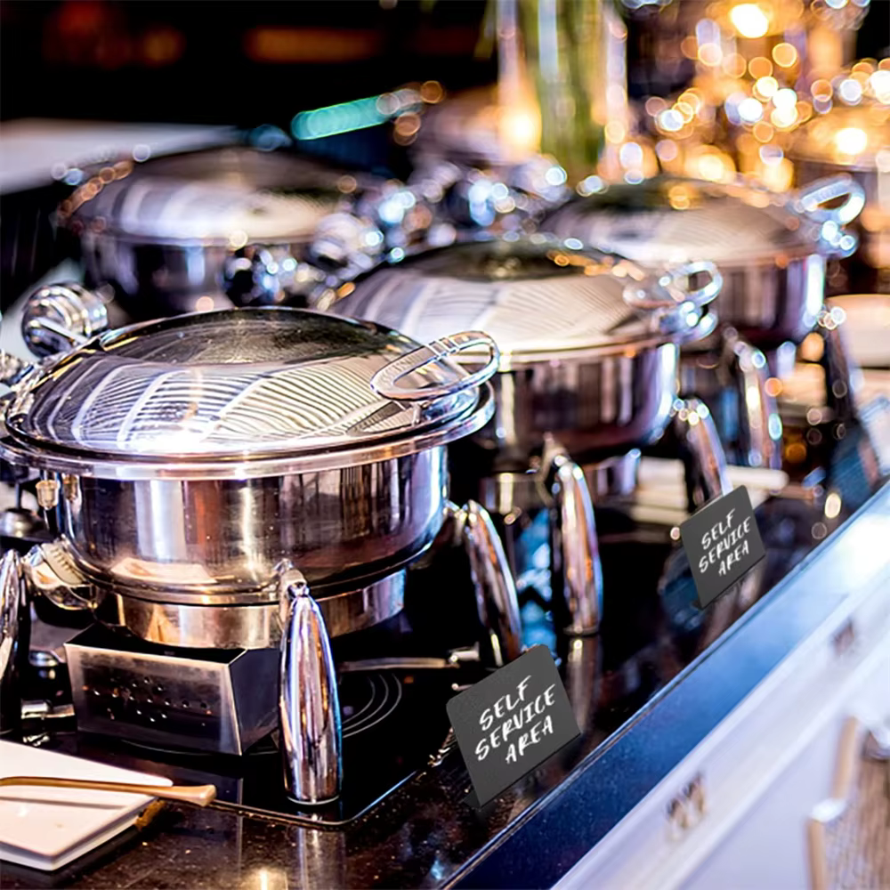 Paquet de 12 Mini panneaux de tableau pour signe de craie pour fête alimentaire Buffet Table signe tableau mariage boulangerie petit tableau signe