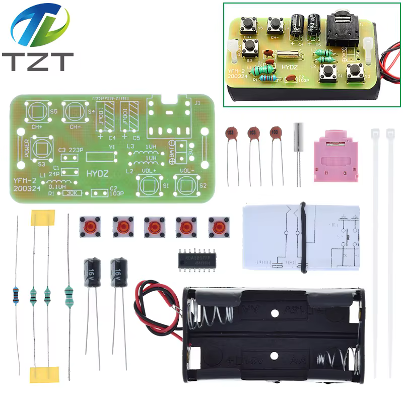 Kit de bricolage Radio stéréo FM 76-108MHz, Module récepteur FM sans fil, Modulation de fréquence, projet de pratique de soudage électronique