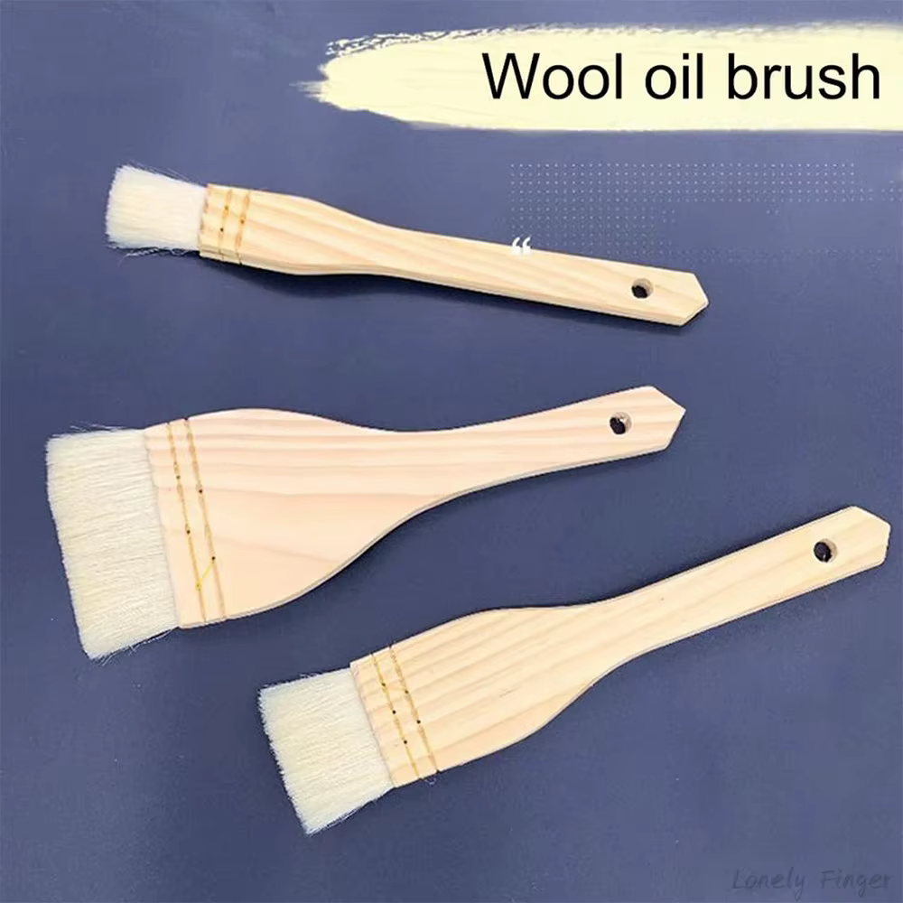 Ensemble de pinceaux de peinture d'artiste, 4 pièces, pinceaux de lavage en poils de laine pour aquarelle, céramique et poterie