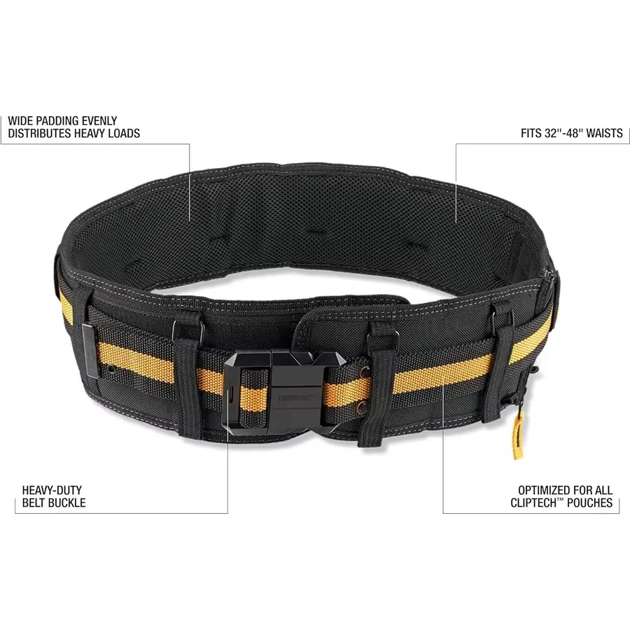 TOUGHBUILT TB-CT-41 Ceinture rembourrée avec boucle à clip robuste et support arrière Ceintures de travail de construction Outils robustes