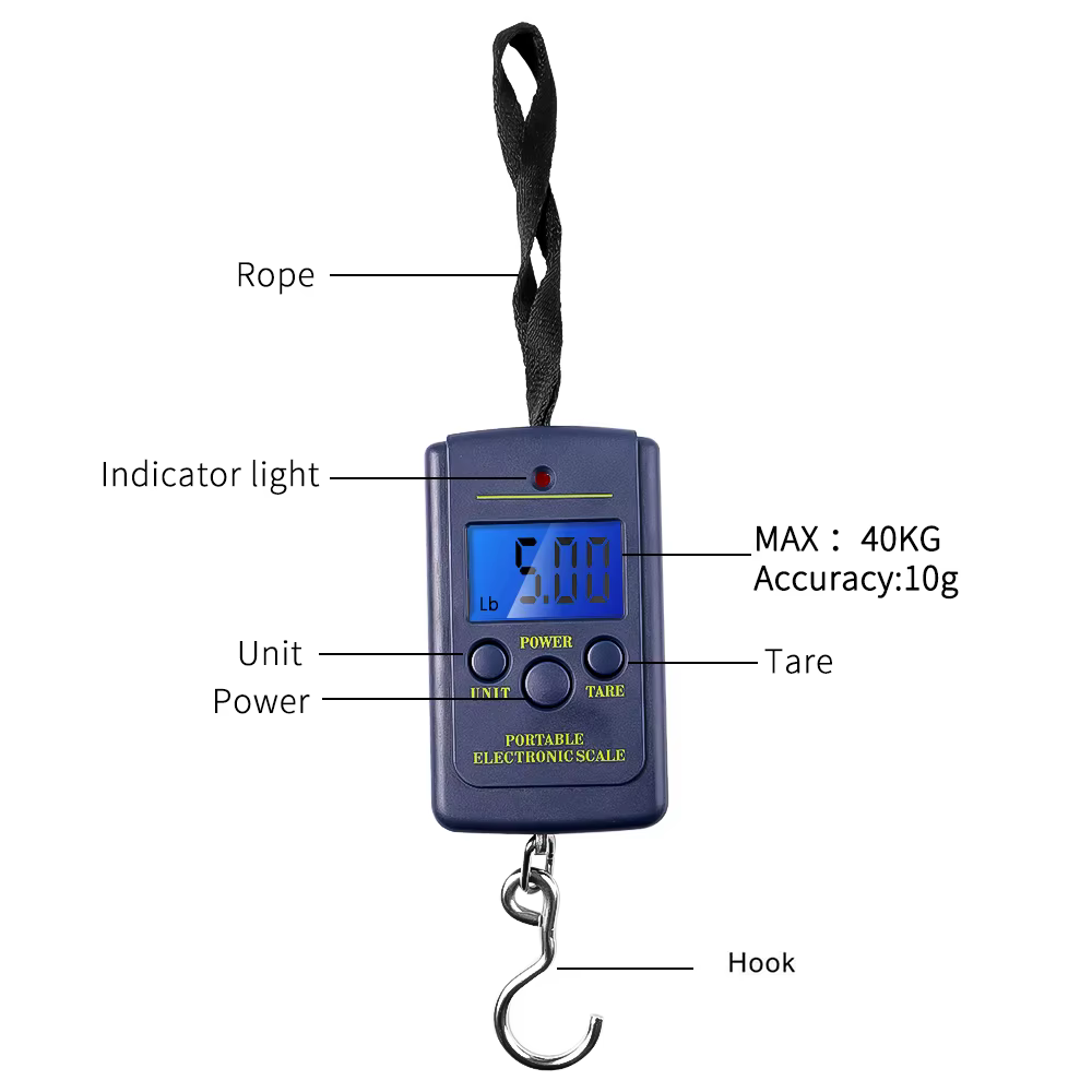 Balance numérique portable avec écran LCD, 0.01 noix, 40 noix, électronique, bagages, Steelyard