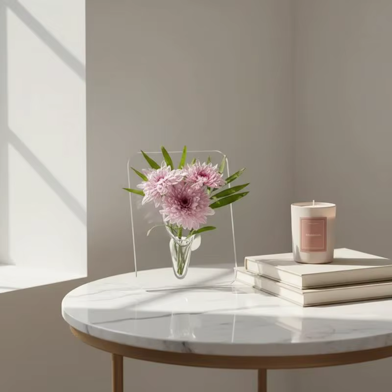 Vase à fleurs en acrylique transparent - Vases d'art moderne pour la décoration de la maison, vases décoratifs pour bureaux et étagères