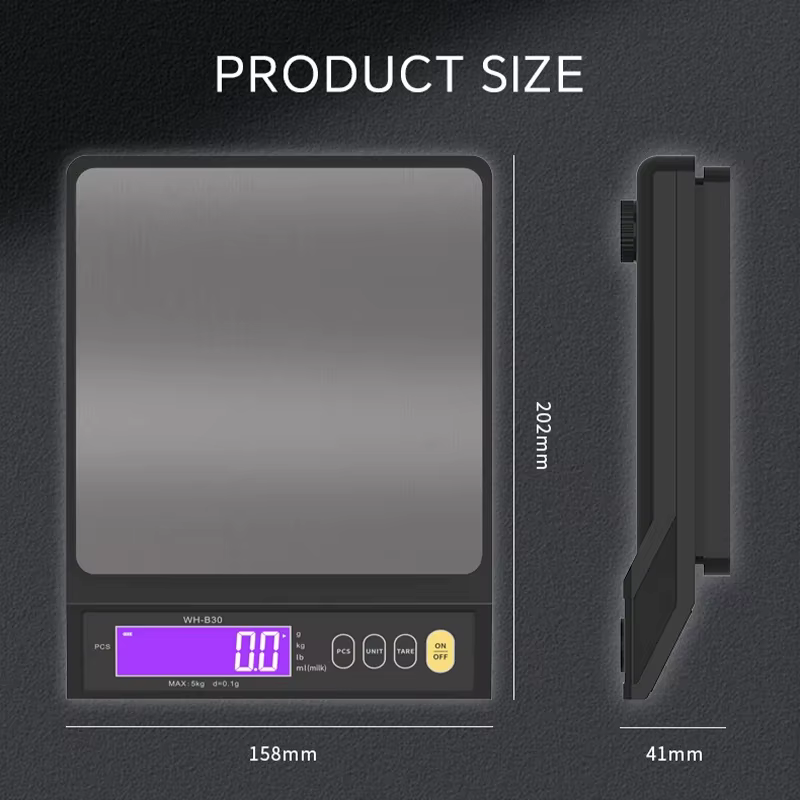 Balance de cuisine électronique numérique 5kg/0.1g 10kg/1g, affichage LCD, entièrement étanche, mesure en acier inoxydable, outil de cuisson
