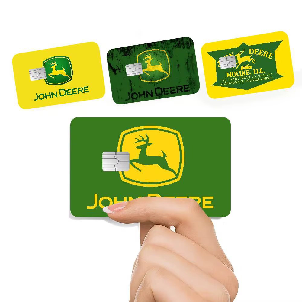 Autocollant de carte de crédit/débit DIY avec logo classique J-John D-Deere, autocollant de fête, décoration, autocollant imperméable pour petite carte à puce