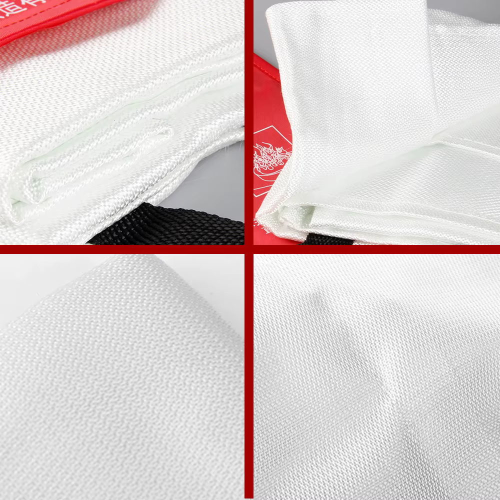 Couverture anti-feu en fibre de verre 1M x 1M, ignifuge, survie d'urgence, abri anti-incendie, couverture de sécurité, extincteur