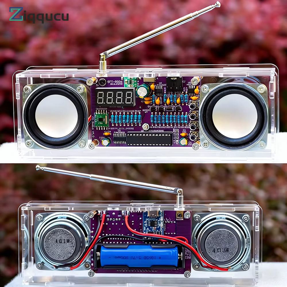 Kit DIY Radio FM Bicanal 87,5-108 MHz - Projet de Soudure avec Affichage Numérique et Interface Type-C pour l'Apprentissage Audio