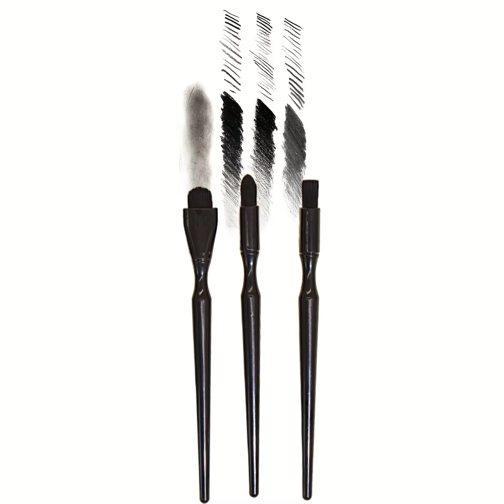 Pinceau de rendu noir, pinceau aquarelle durable pour charbon de bois, pastel et gaufrage – Idéal pour le bricolage et le scrapbooking