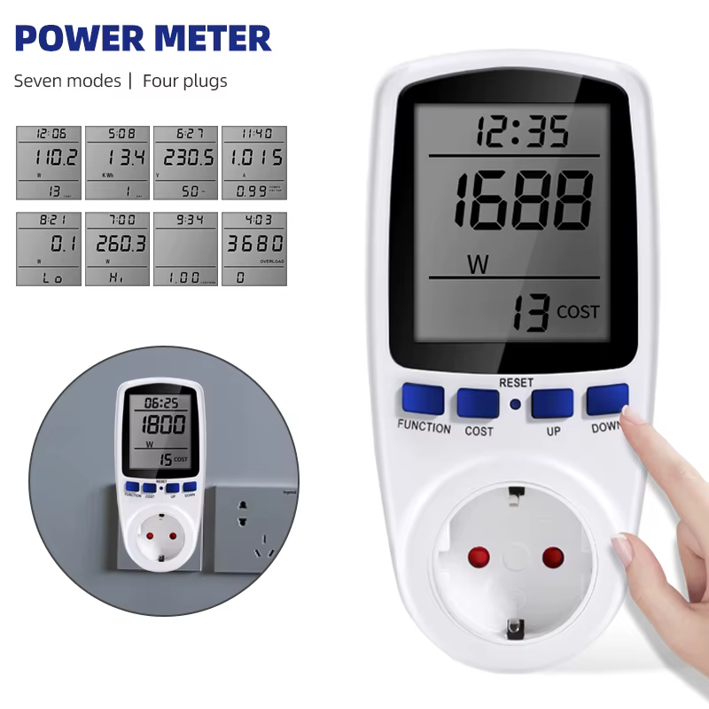 110/250V consommation Watt énergie KWh prise numérique tension wattmètre compteur de puissance ue/US/UK/FR prise analyseur d'électricité moniteur