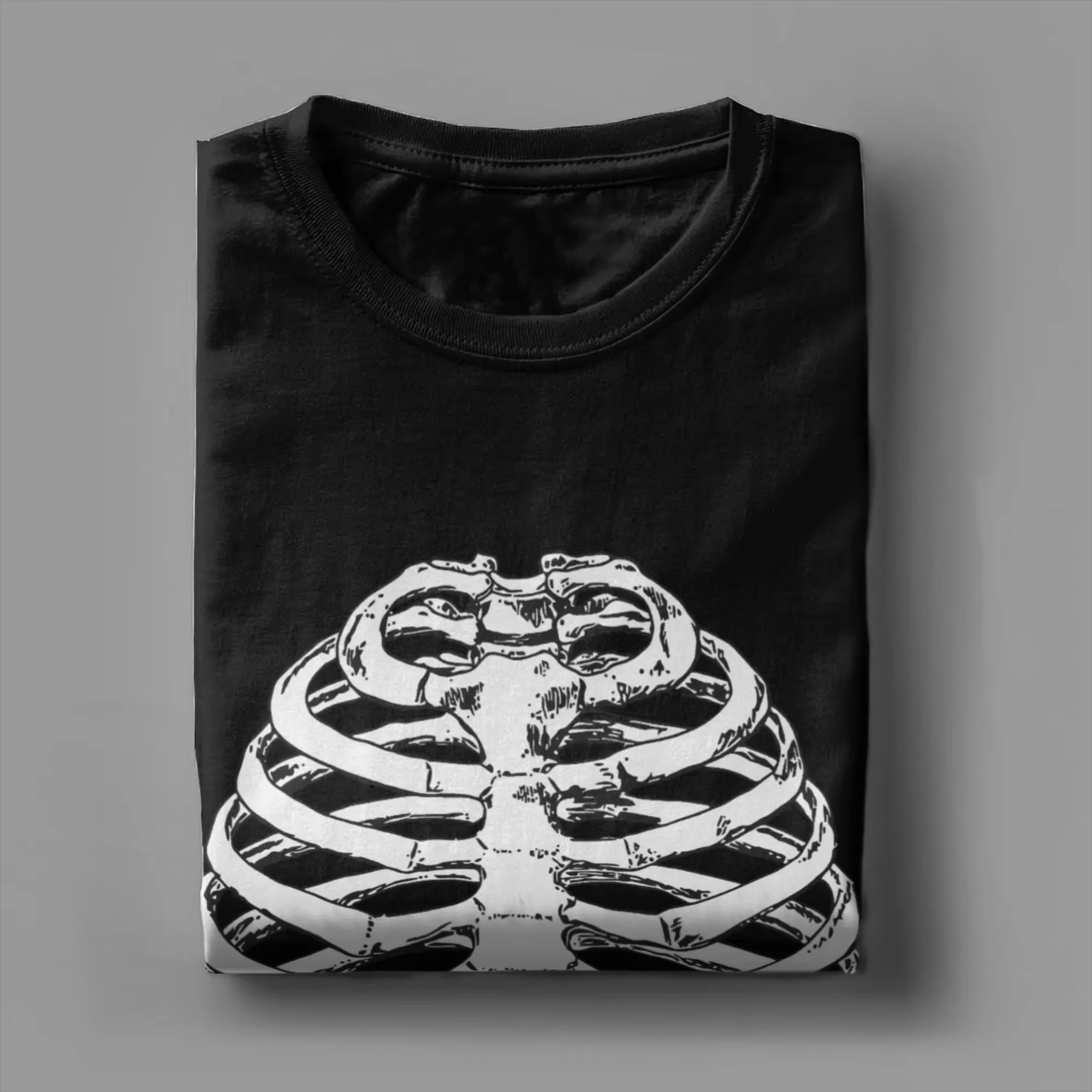 T-shirt graphique anatomique de la cage thoracique pour hommes, T-shirt en coton respirant à manches courtes