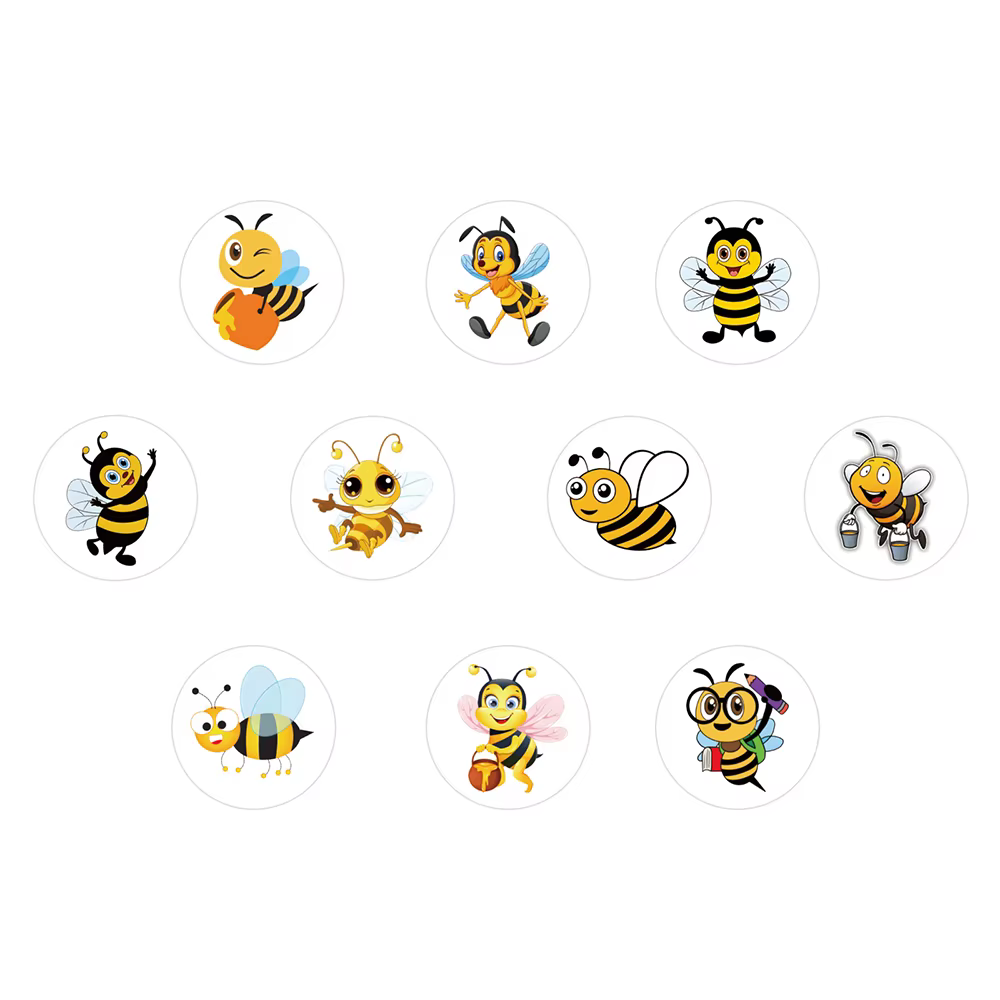 500 autocollants mignons en forme d'abeille, motif dessin animé, Kawaii, pour scrapbooking, journal, valise, étiquettes adhésives étanches