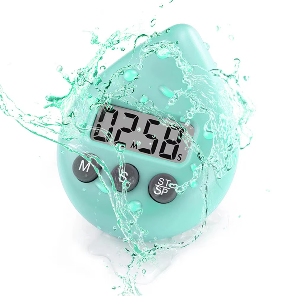 Minuterie étanche goutte d'eau, douche résistante aux éclaboussures, Type ventouse, horloge numérique de salle de bain, accessoires de cuisine à domicile