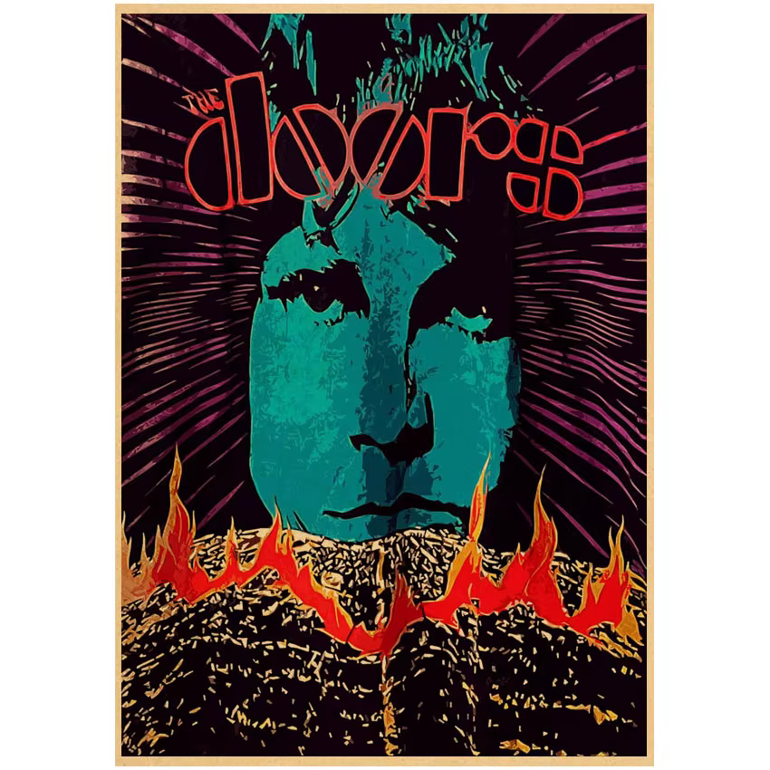 The Doors Jim Morrison-Affiche murale vintage en papier kraft