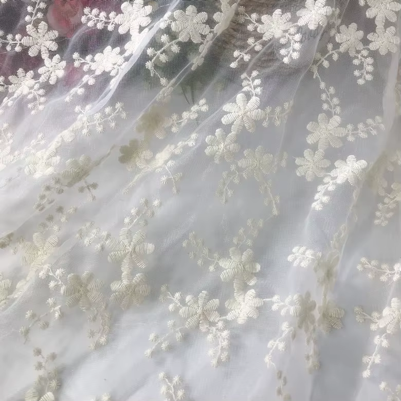 Tissu en dentelle pour robe de mariée, robe d'aviation à la main, nappe en maille, vêtements de littérature douce, prix de 1 mètre