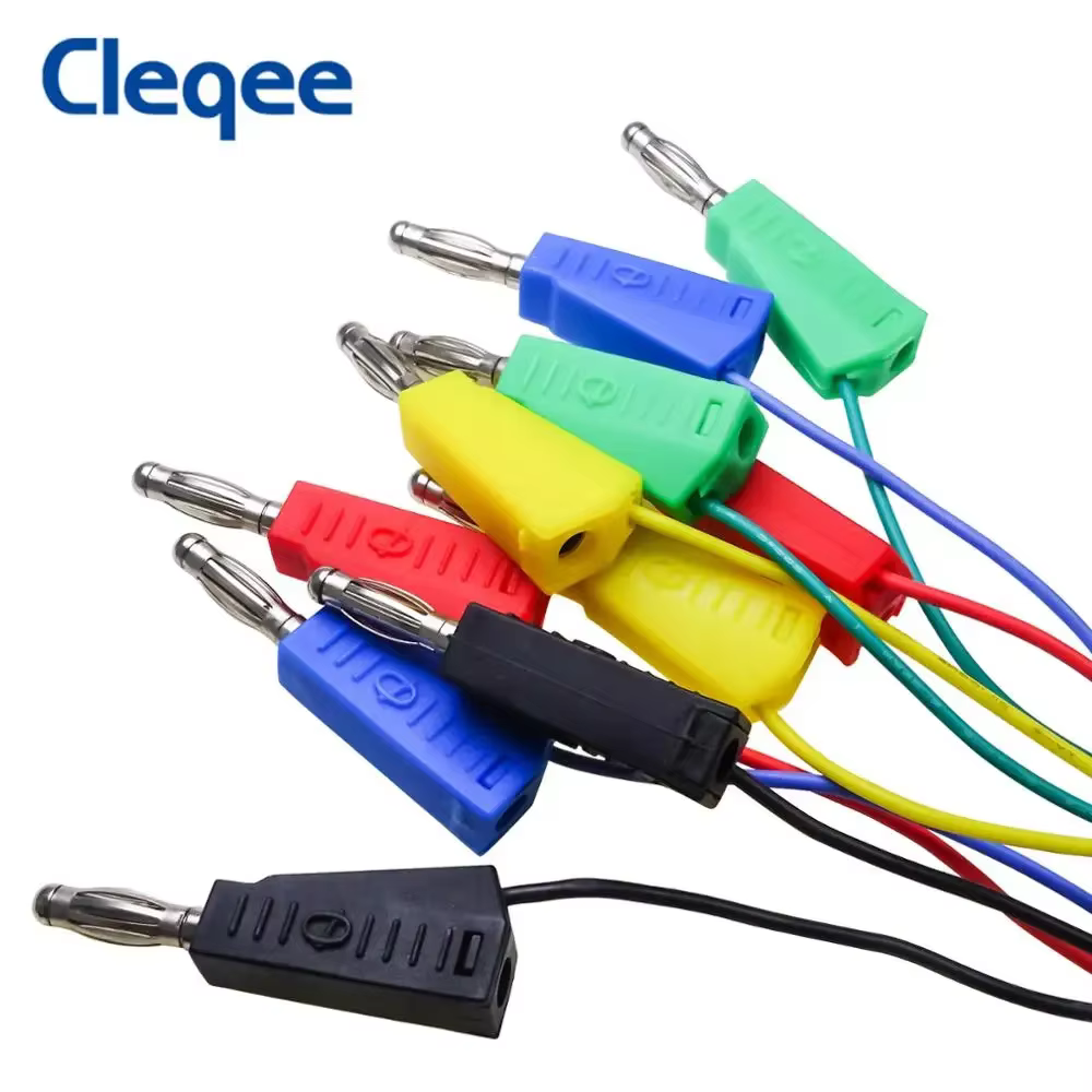 Cleqee-Câble cavalier Dupont mâle vers gels empilables, fiche en silicone, fil 26AWG pour planche à pain, bricolage électronique, P1532, 10 pièces