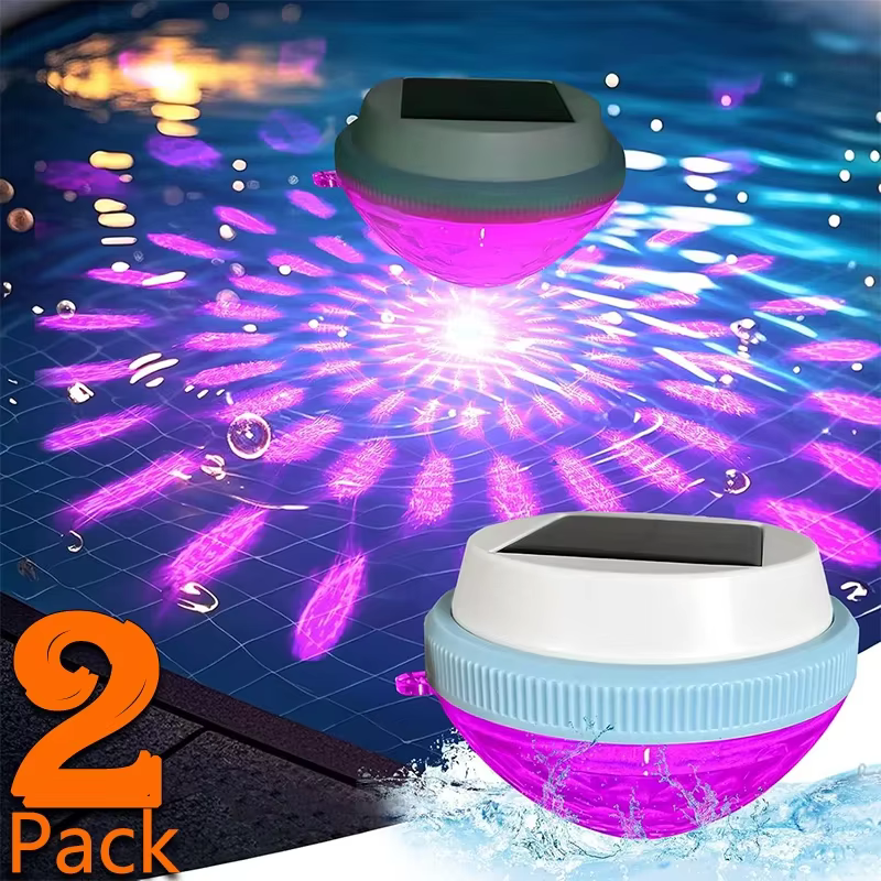 Éclairage solaire flottant pour piscine, 1 paquet, lumières d'étang étanches à couleur changeante RGB pour la décoration de piscines, routes de cour