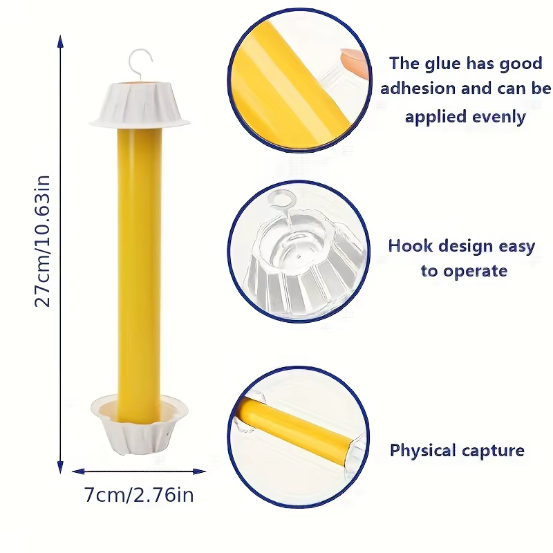 Piège à insectes collant suspendu, 2 pièces, adapté à une utilisation intérieure et extérieure, utilisé pour contrôler les mouches, les moustiques et autres insectes.