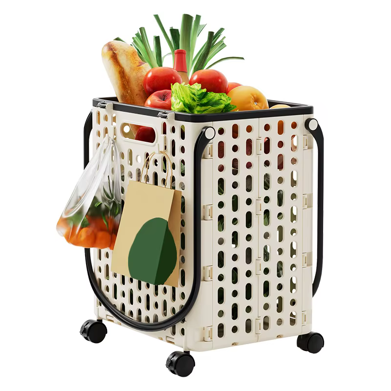 Chariot de courses pliable multifonctionnel pour légumes, chariot de livraison pour la maison, petit chariot pour acheter des légumes
