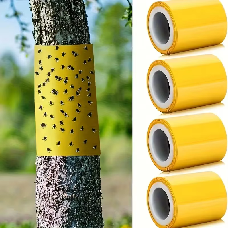 1 rouleau de ruban adhésif Double face pour barrière contre les insectes, efficace contre le lutte antiparasitaire en plein air, auto-adhésif adapté aux arbres et aux jardins