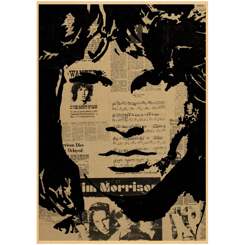 The Doors Jim Morrison-Affiche murale vintage en papier kraft