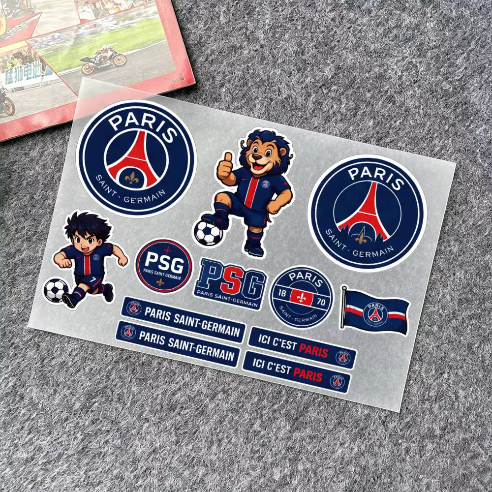 Autocollants en PVC imperméables esthétiques PSG (Paris Saint-Germain) pour voiture, moto, skateboard, casque, ordinateur portable