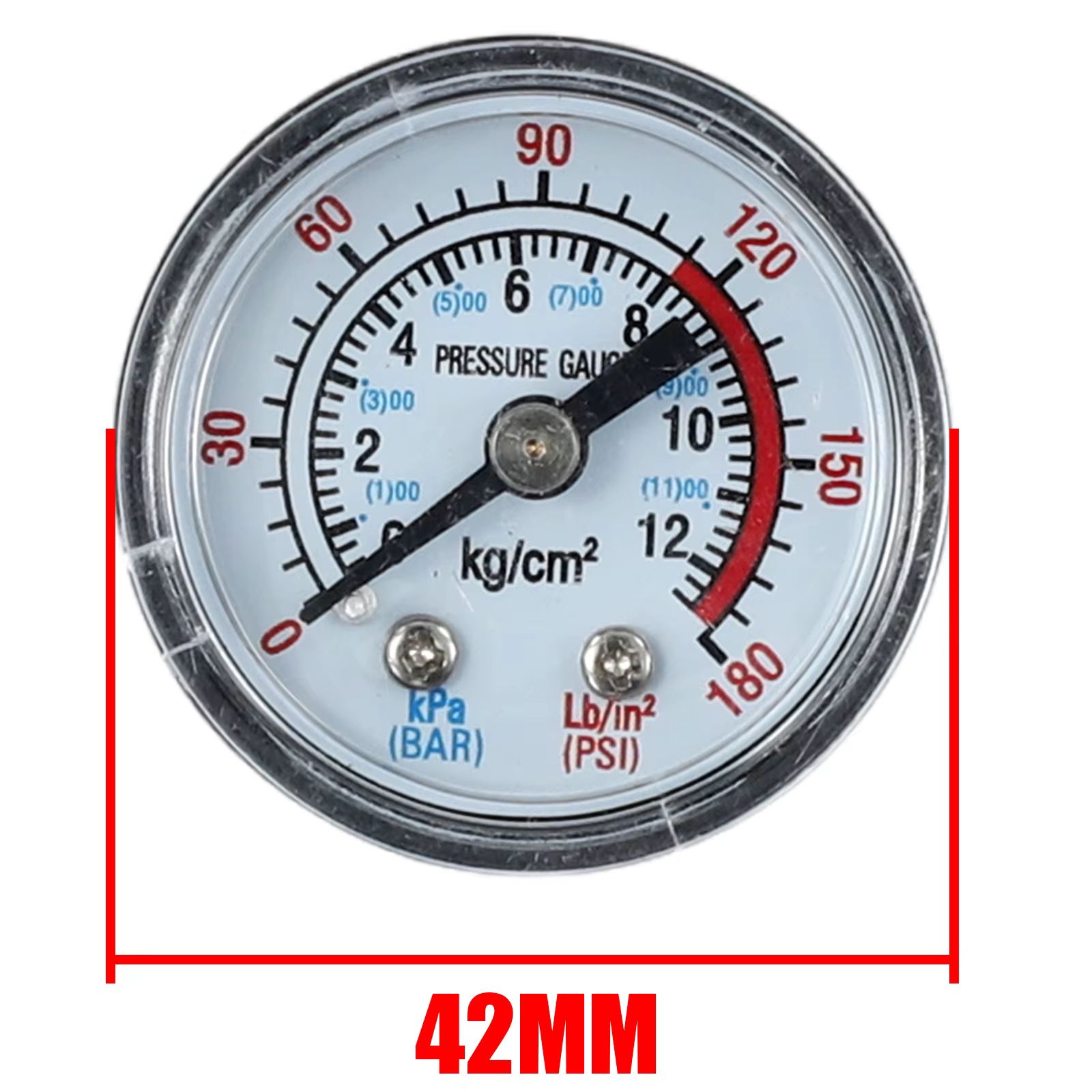 Manomètre de pression de fluide hydraulique pneumatique, compresseur d'air, filetage 1/8 NPT 0-12Bar 0-180PSI, manomètre à Double échelle