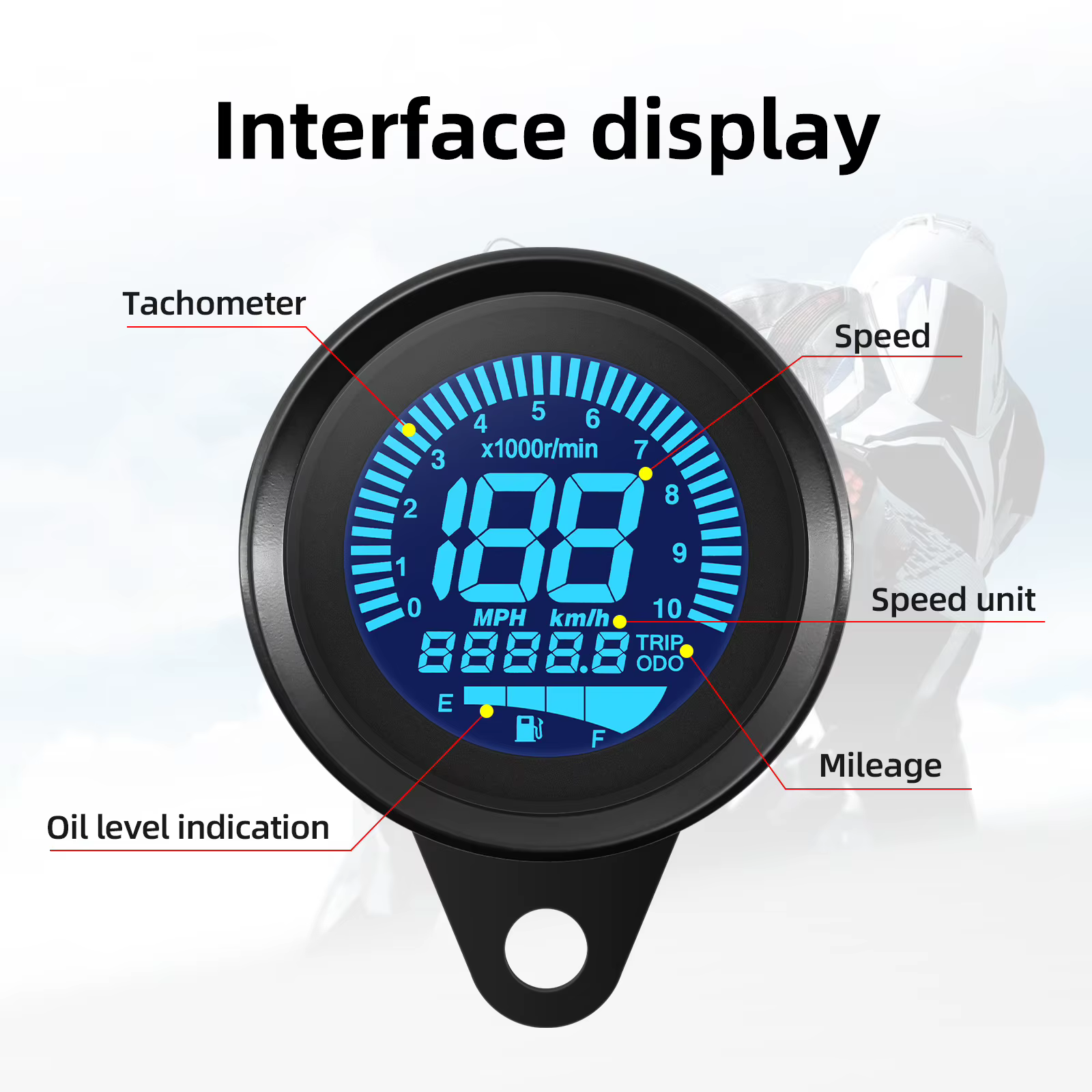 Compteur de vitesse rétro4.2 pour Hurcycles, compteur de niveau de carburant, compteur d'odomcirculation, affichage LCD numérique, indicateur personnalisé, Klaissée MPH RPM, 7 documents