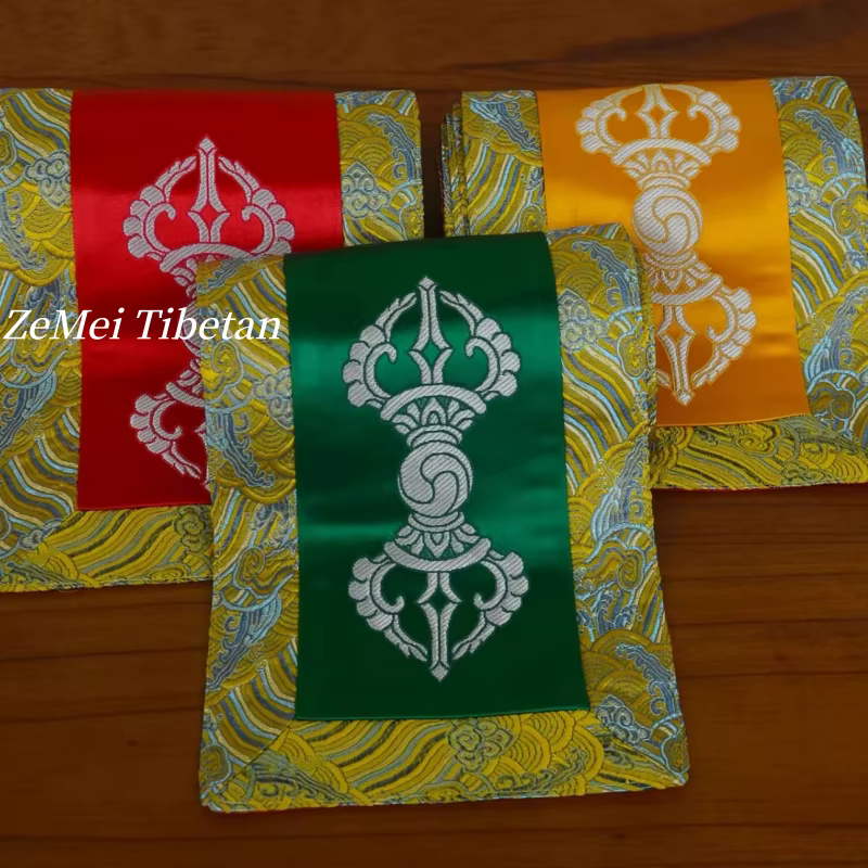 Tapis de décoration d'autel bouddhiste de style tibétain, nappe longue brodée à motif Vajra tissé à la main, article bouddhiste