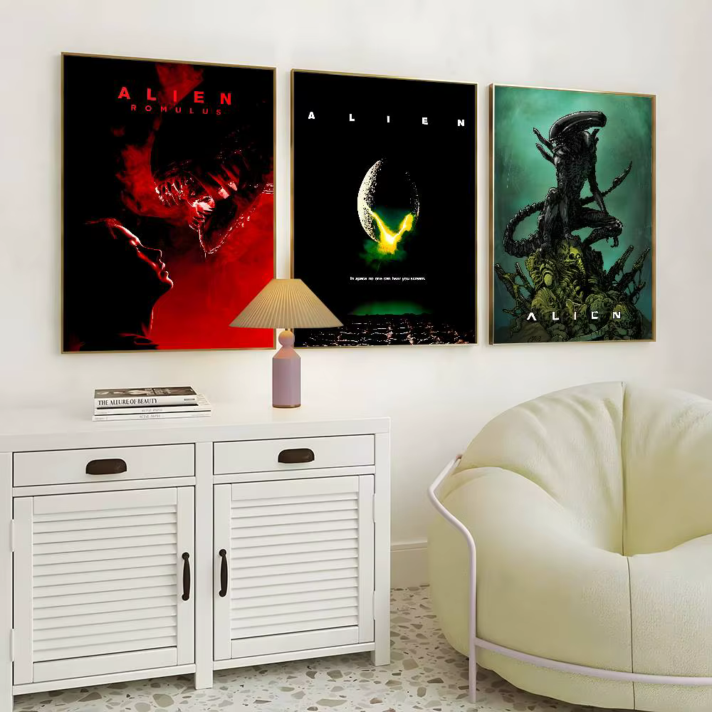 Affiche de film d'horreur a-aliennes, Art mural imprimé adapté au salon, chambre à coucher, Bar, salon, décoration de la maison, cadeau