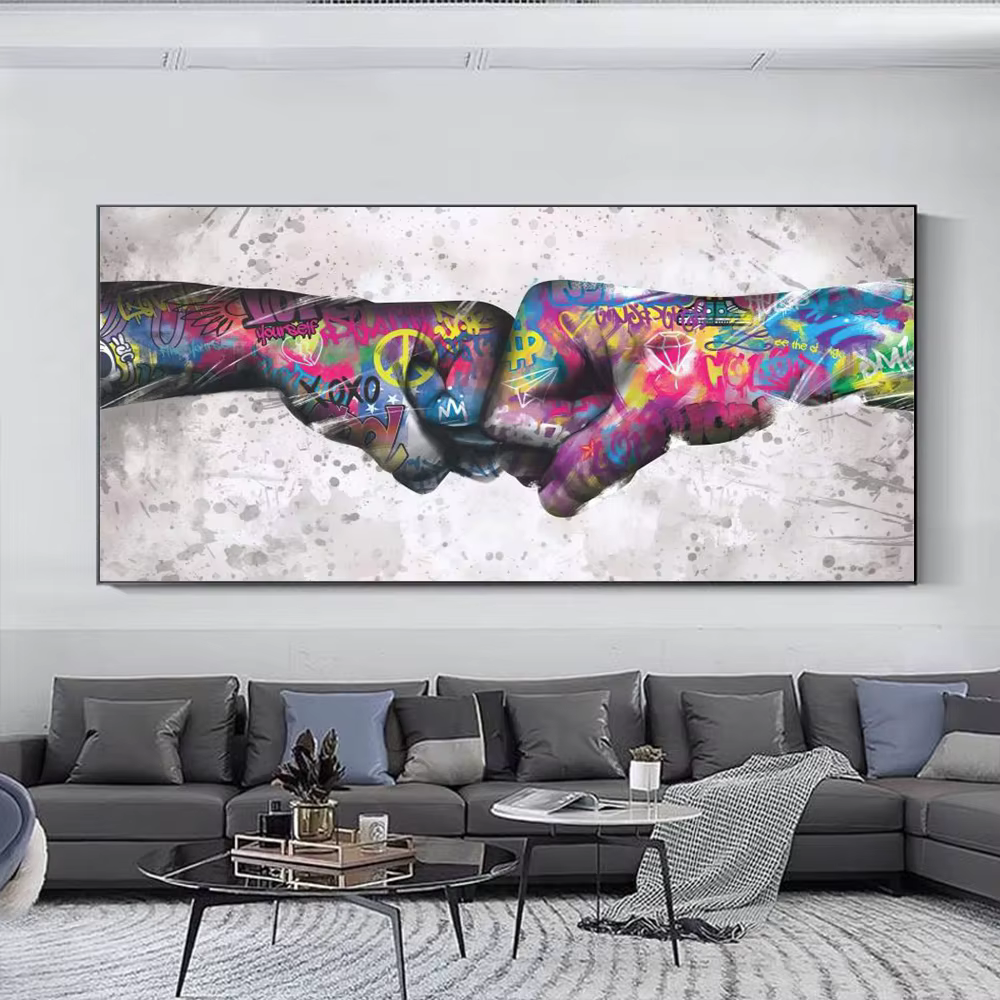 Affiche murale abstraite avec Graffiti de rue, tendance, haut de gamme, décoration murale moderne pour la maison, peinture imprimée sur toile, décoration de salon