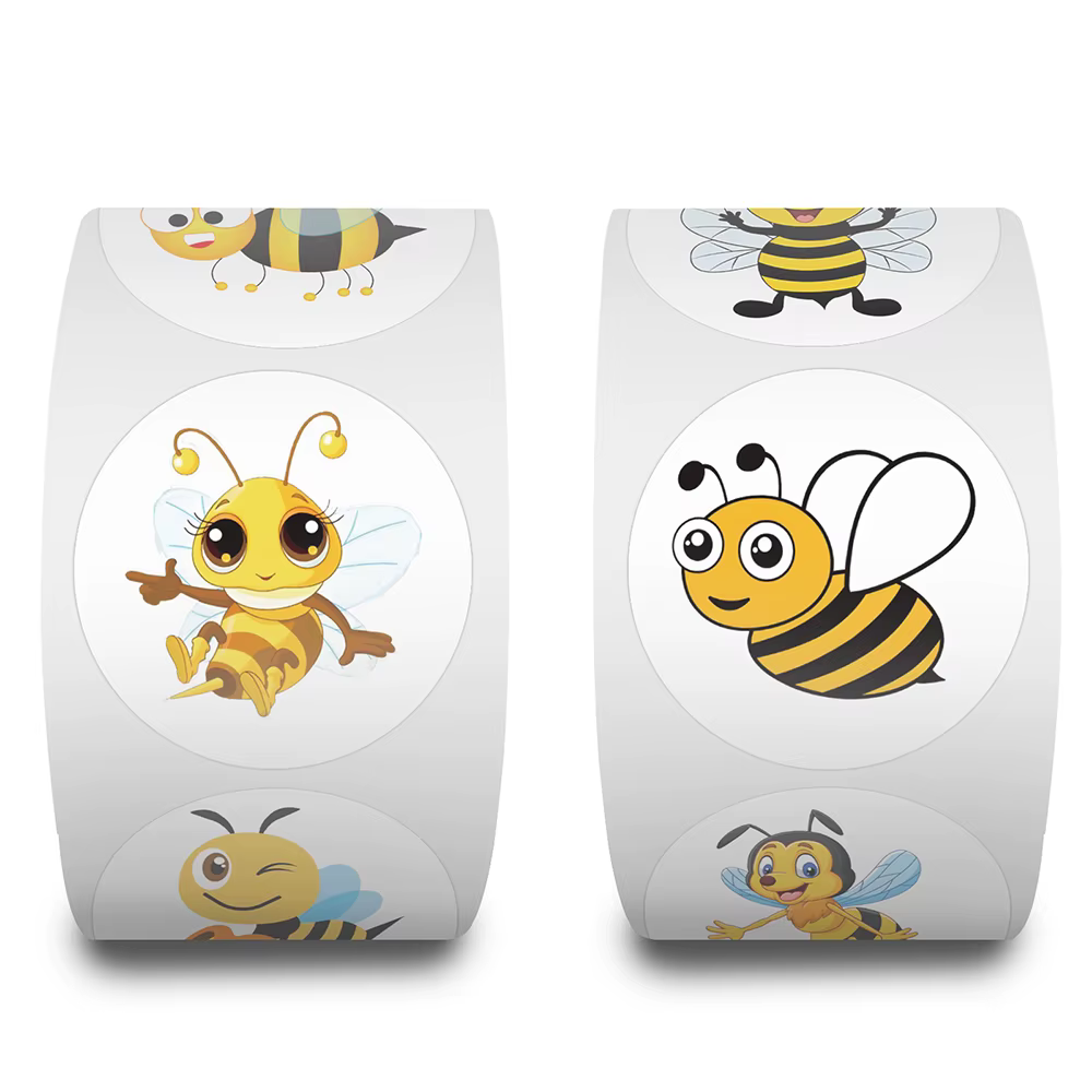 500 autocollants mignons en forme d'abeille, motif dessin animé, Kawaii, pour scrapbooking, journal, valise, étiquettes adhésives étanches