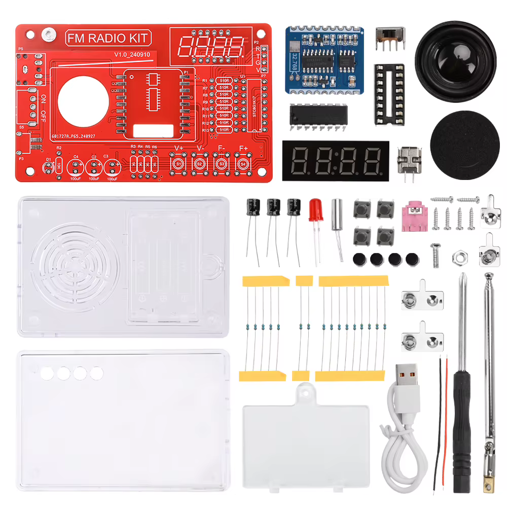 Kit de soudure radio FM RDA5807 87-108 MHz pour le bricolage, idéal pour l'enseignement scolaire et les passionnés de bricolage, etc.