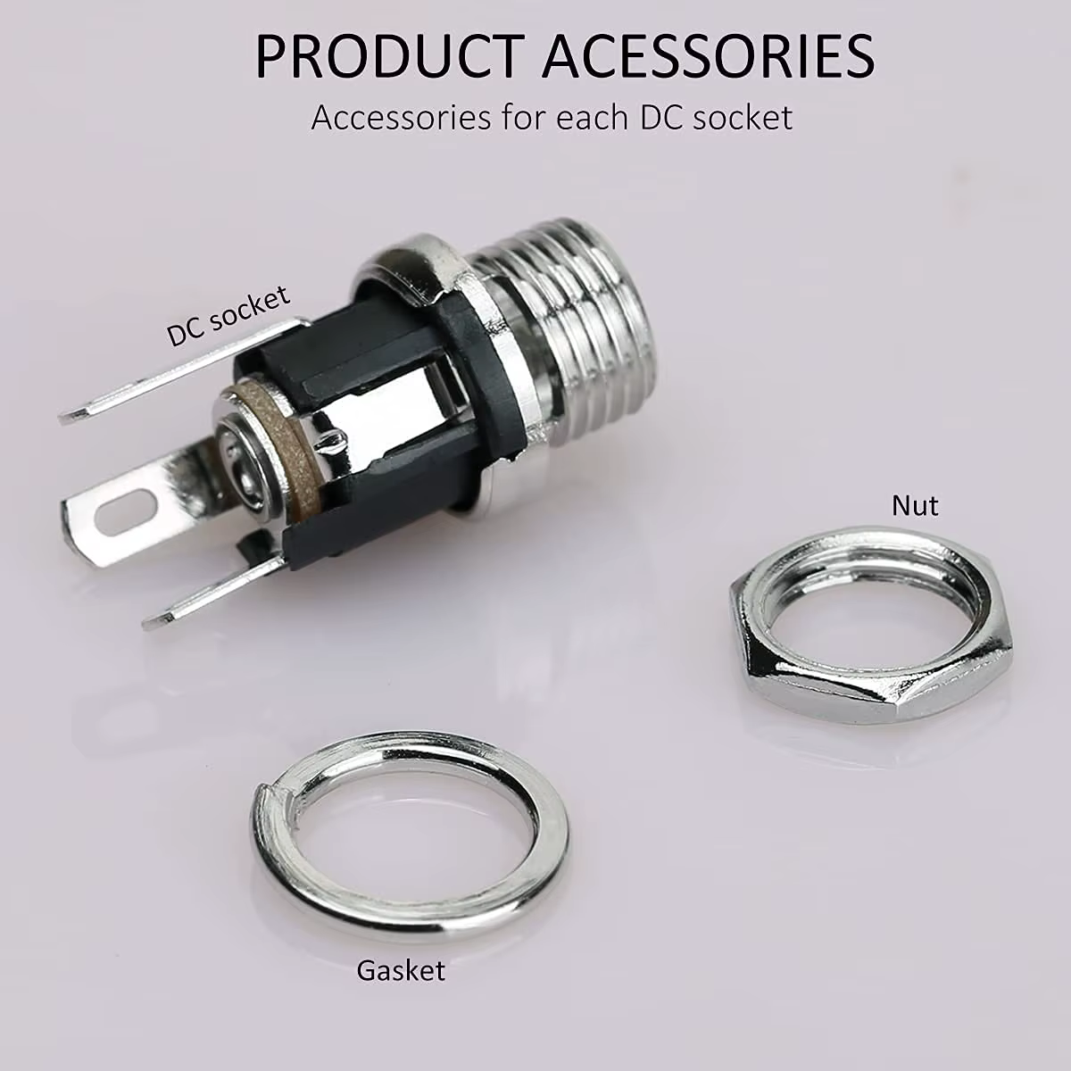 10 paires de prises d'alimentation cc, connecteur femelle à montage sur panneau, 3 broches 5.5x2.1mm avec 5.5mm x 2.1mm, prise d'alimentation cc mâle à monter soi-même
