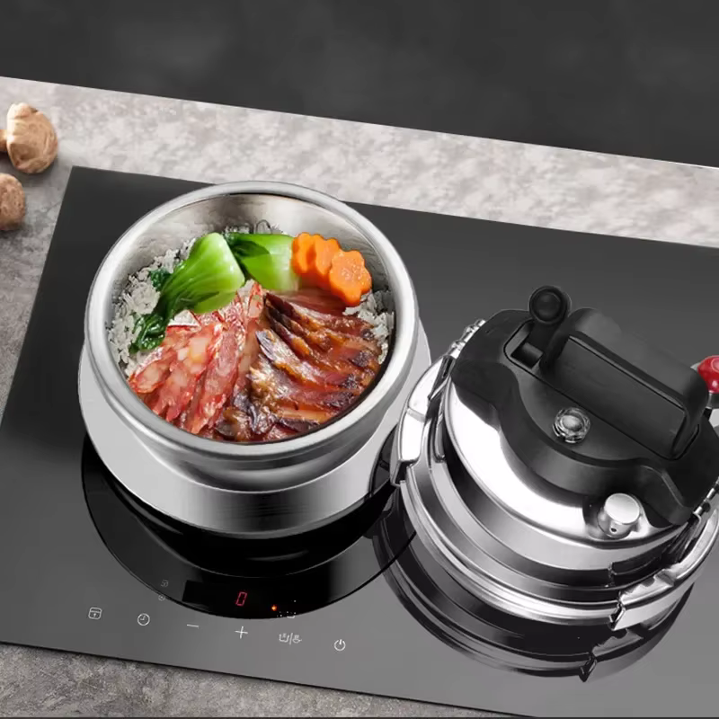 Petit autocuiseur de Camping en plein air 0,8-2l, cuiseur à riz Portable en acier inoxydable 304 pour outil de cuisine, autocuiseur