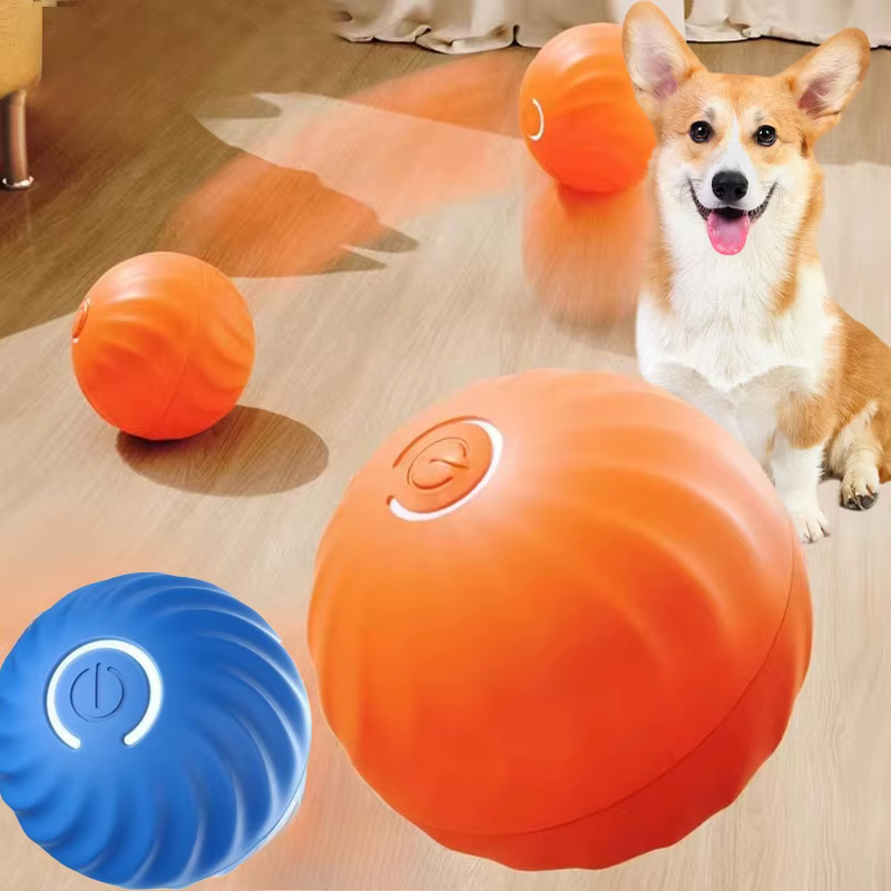 Balle de jouet pour animaux de compagnie, jouet en mouvement automatique pour chien, intelligent, USB, rotatif, interactif, à mâcher, pour chiot