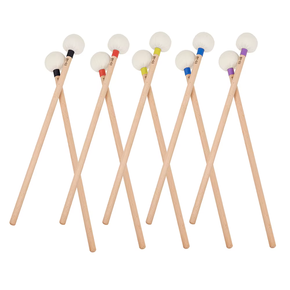M MBAT DY-03 bâton en bois tête en feutre maillets timbrés maillet en bois massif bâtons têtes de maillet en feutre pièces et accessoires de Percussion