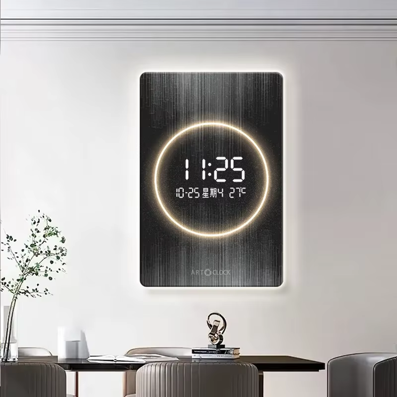 Grande horloge murale moderne à affichage numérique LED, salon, silencieux, art intérieur, montres murales, luxe, décoration de la maison