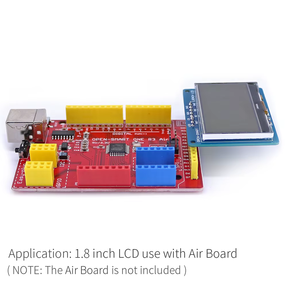 OPEN-SMART avec rétro-éclairage LED 3.3V 1.8 pouces 128*64 série SPI Monochrome LCD bouclier Module de carte de dérivation pour Arduino
