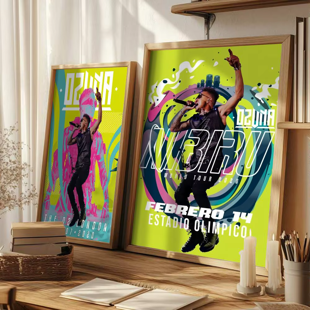 Peinture sur toile moderne avec calligraphie de la couverture de l'album de l'artiste O-Ozuna pour chambre à coucher et salon | Décoration d'intérieur, cadeau