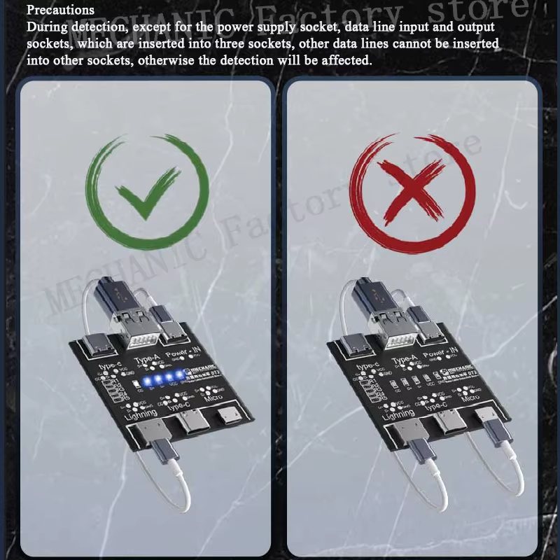 Carte de détection de câble de données mécanique DT3, testeur de câble USB, commutation marche-arrêt de court-Circuit pour outil de carte de Test iOS Android type-c