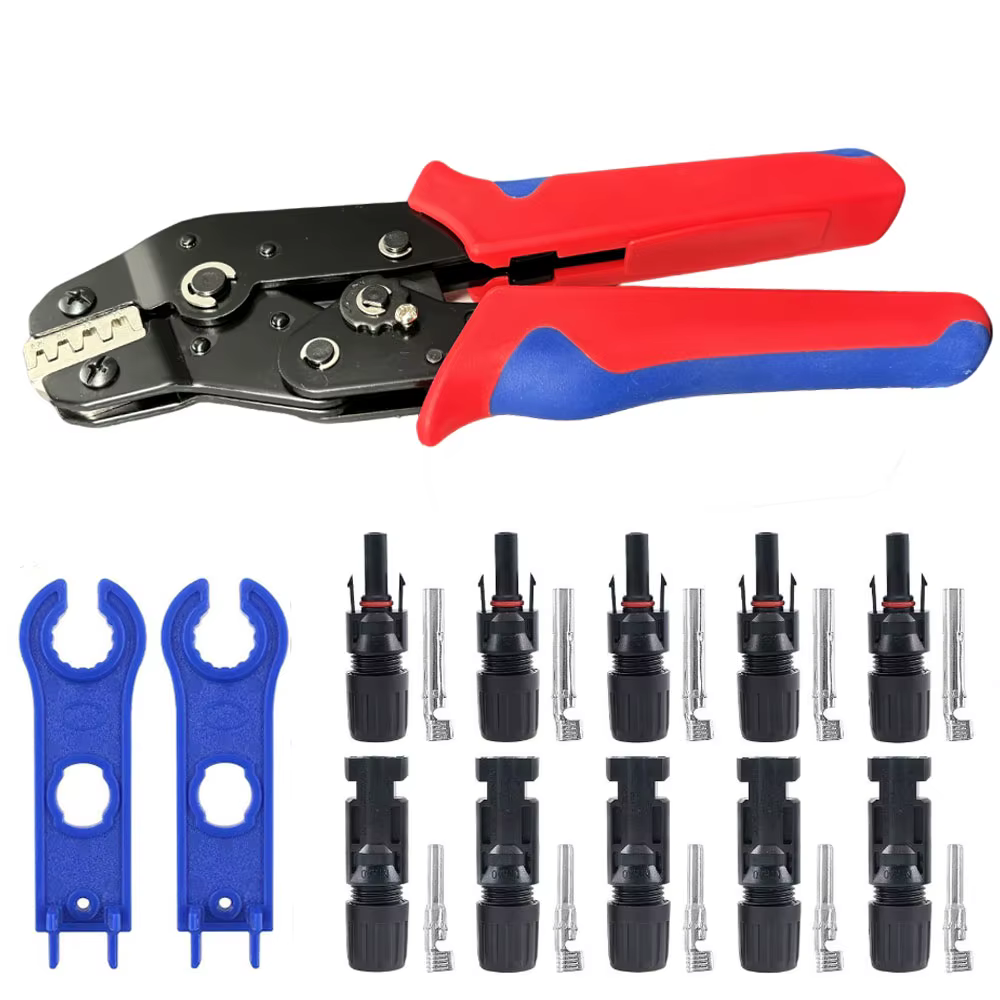 Ensemble d'outils de sertissage solaire, Kit de connecteurs solaires photovoltaïques, connecteurs Solor de panneau 1000V 30A pour câble PV/MC 2.5/4/6 mm2