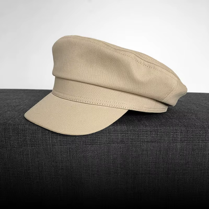 Chapeaux Militaires Grande Taille 62cm pour Hommes, Chapeaux de Soleil en Coton pour l'Été, Casquettes de Cadet Anti-UV, Casquettes Plates Rétro Rouge Armée pour Femmes, Bérets de Marine