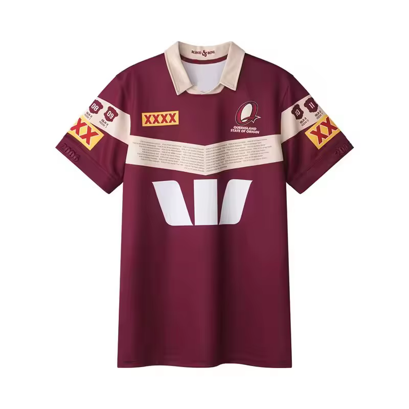 Maillot de rugby domicile/extérieur/entraînement QLD Maroons 2026 - Taille homme : S-7XL Qualité parfaite !
