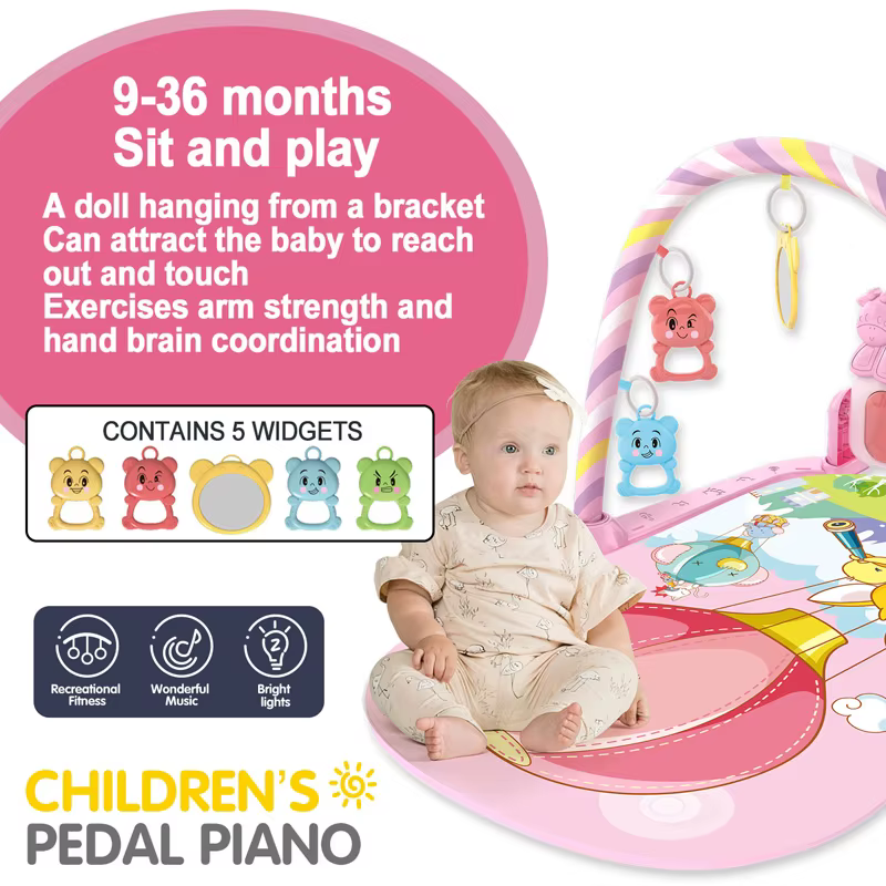 Support de Fitness pour bébé, jeu de musique, jouets d'activité de gymnastique, couverture rampante pour Piano pour nouveau-né, tapis de jeu à pédales, éducation précoce, cadeaux de 0 à 36 mois